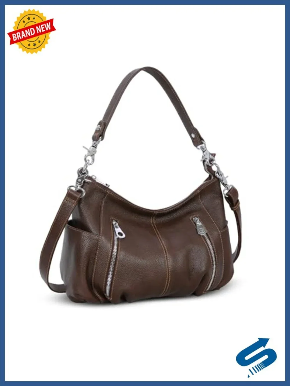 Genuine Leather Shoulder Hobo Bag Crossbody Satchel Handbag Tote Purse